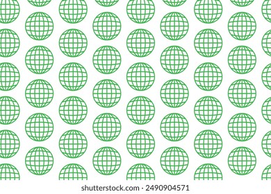 Green globe pattern . Green planet pattern . Globe wallpaper . Globe background . Vector