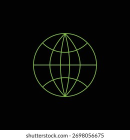 globo verde elemento futurista retro