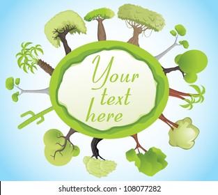 Green globe with Trees