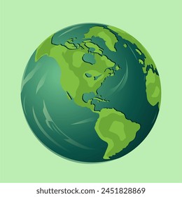 a green globe with a green world map on it.