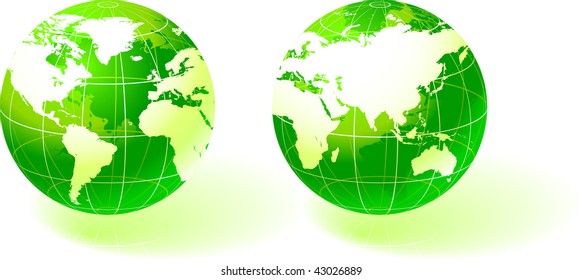 green globes Original Vector Illustration Globes and Maps Ideal for Business Concepts