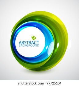 Green glossy abstract techno circle