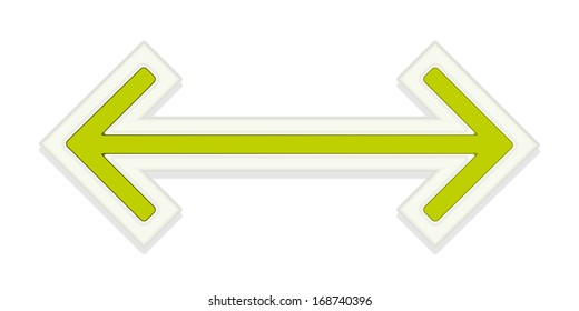 The green glossy arrow graphic element / The two way arrow / The arrow
