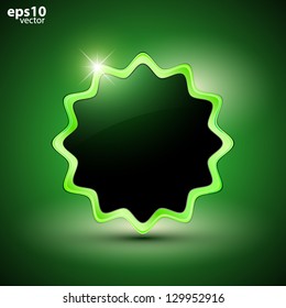 Green glossy badge