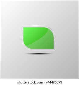 Green glossy banner vector.