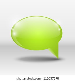 Green glossy bubble with place for text