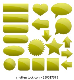 Green glossy button collection