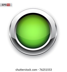 Green glossy button eps10