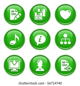 Green glossy buttons 10