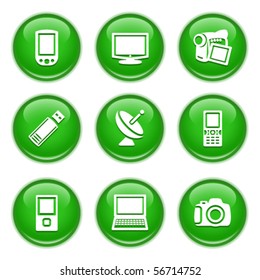 Green glossy buttons 16