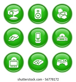 Green glossy buttons 21