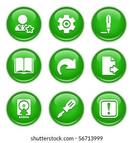 Green glossy buttons 6