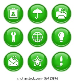Green glossy buttons 9