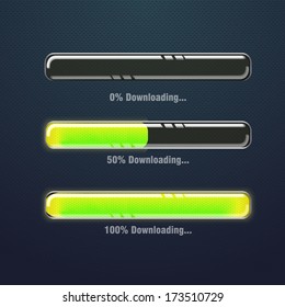 Green glossy download.Vector illustration for your design.