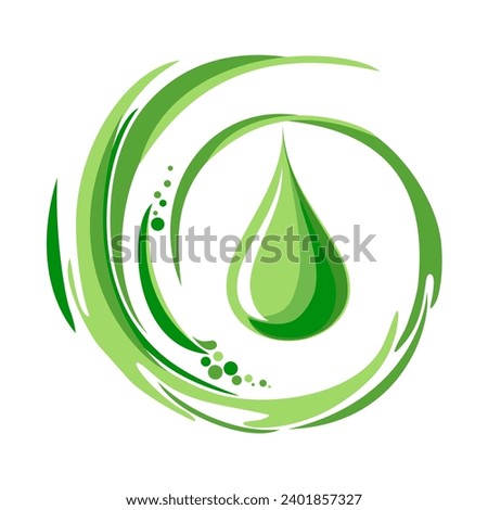 green glossy drop on white. petrol, oil, natural liquids symbol. Green drop of oil on white. eps10 Drop aloe oil icon. Cartoon of drop aloe oil icon for web design isolated on white background. Vector