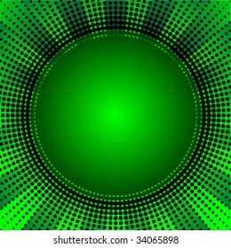 green glossy halftone background