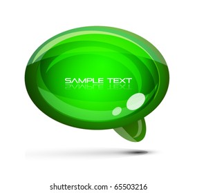 Green glossy speach bubble