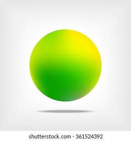 Green glossy sphere isolated on white. Vector illustration for your design.