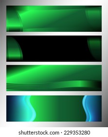 Green Glossy vector banners 