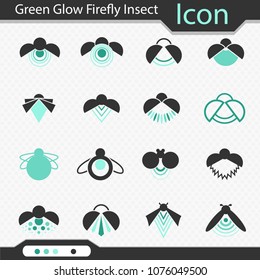 Green Glow Firefly Insect Icon - Vector