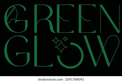 Green Glow logo features elegant typography with a minimalist design, symbolizing beauty, wellness, and eco-friendliness.
