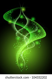 Green glowing background with smoke