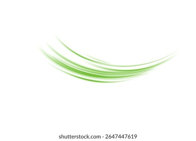 Vetor de trilha luminosa brilhante verde . Efeito de linha verde, caminho verde sinuoso, onda , vórtice de energia curva, fundo futurista em um fundo PNG transparente	
