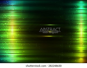 Green glowing lights vector abstract background