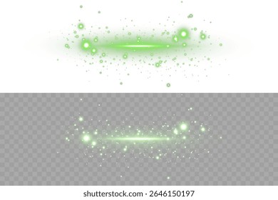 Linha de brilho verde com feixe horizontal, brilho suave e luz futurista. Perfeito para gráficos em movimento, transições de HUD, sobreposições de ficção científica, efeitos de velocidade ou apresentações de design digital