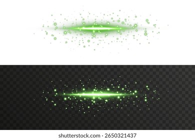 Green glowing line with horizontal beam, soft flare glow, and futuristic light shine. Perfect for motion graphics, HUD transitions, sci-fi overlays, speed effects, or digital design presentations