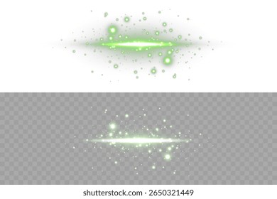 Linha de brilho verde com feixe horizontal, brilho suave e luz futurista. Perfeito para gráficos em movimento, transições de HUD, sobreposições de ficção científica, efeitos de velocidade ou apresentações de design digital