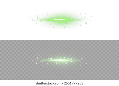 Green glowing line with horizontal beam, soft flare glow, and futuristic light shine. Perfect for motion graphics, HUD transitions, sci-fi overlays, speed effects, or digital design presentations