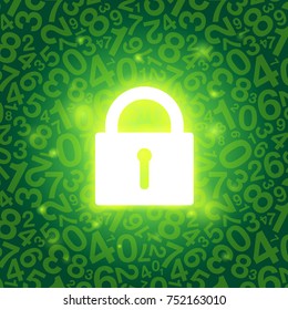 green glowing lock