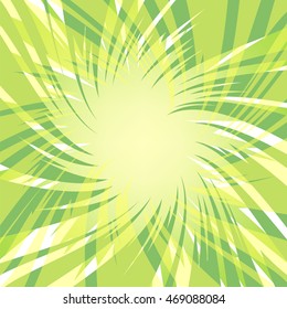 Green glowing lowpoly burst explosion. Vector illustration for decoration with poligonal rays. Abstract background. Template for anime style design.