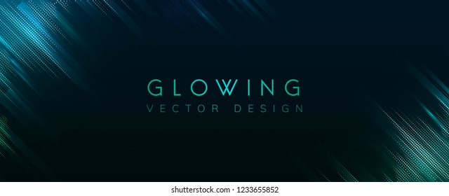 Green glowing neon background vector