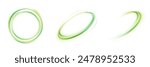 Green glowing Twirl circle on a white background. Special radiant effect. Glowing special effect for game design. Futuristic colorful pedestal, podium, platform. Vector PNG. For web design