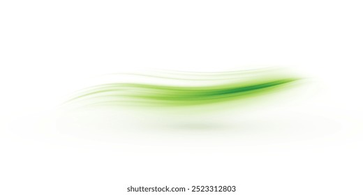 Green glowing Twirl on white background. Special glowing effect for pharma industry. Glowing special effect for game design. For web design	
