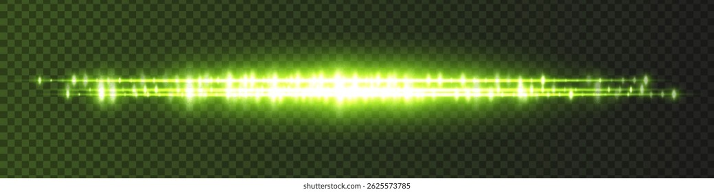 Green glowing waveform with sparkle effects and bright central peaks on transparent grid. Ideal for podcast branding, music visuals or dynamic audio backgrounds.