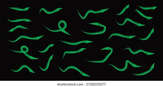 Vector de líneas onduladas brillantes verdes
