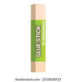 Green glue stick standing up on white background, perfect for creative projects
