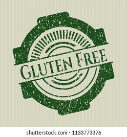 Green Gluten Free distressed rubber stamp