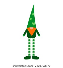 Grüner Gnome mit Shamrocks zum St. Patrick's Day