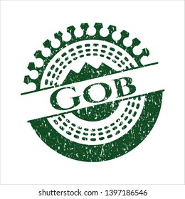 Green Gob distressed rubber stamp with grunge texture