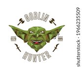 Green Goblin face vector illustration in low poly style, perfect for gaming logo and e sport team logo