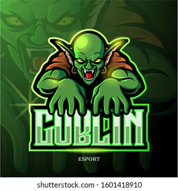 Green goblin mascot esport logo design 