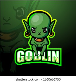 Grünes Goblin-Maskottchen-Design