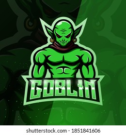 Green goblin mascot esport logo design