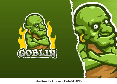 Green Goblin Mascot Logo Template