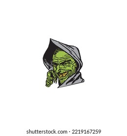 Green Goblin on Halloween. Suitable vector for design content and illustration in Halloween Event