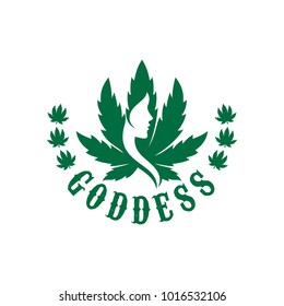 Green Goddess Vector Logo. Icon Symbol.